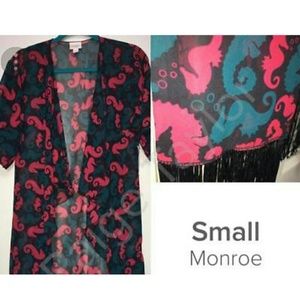 BEAUTIFUL, LULAROE MONROE KIMONO W/FRINGE